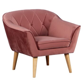 KONDELA Nosel kreslo ružová / prírodná