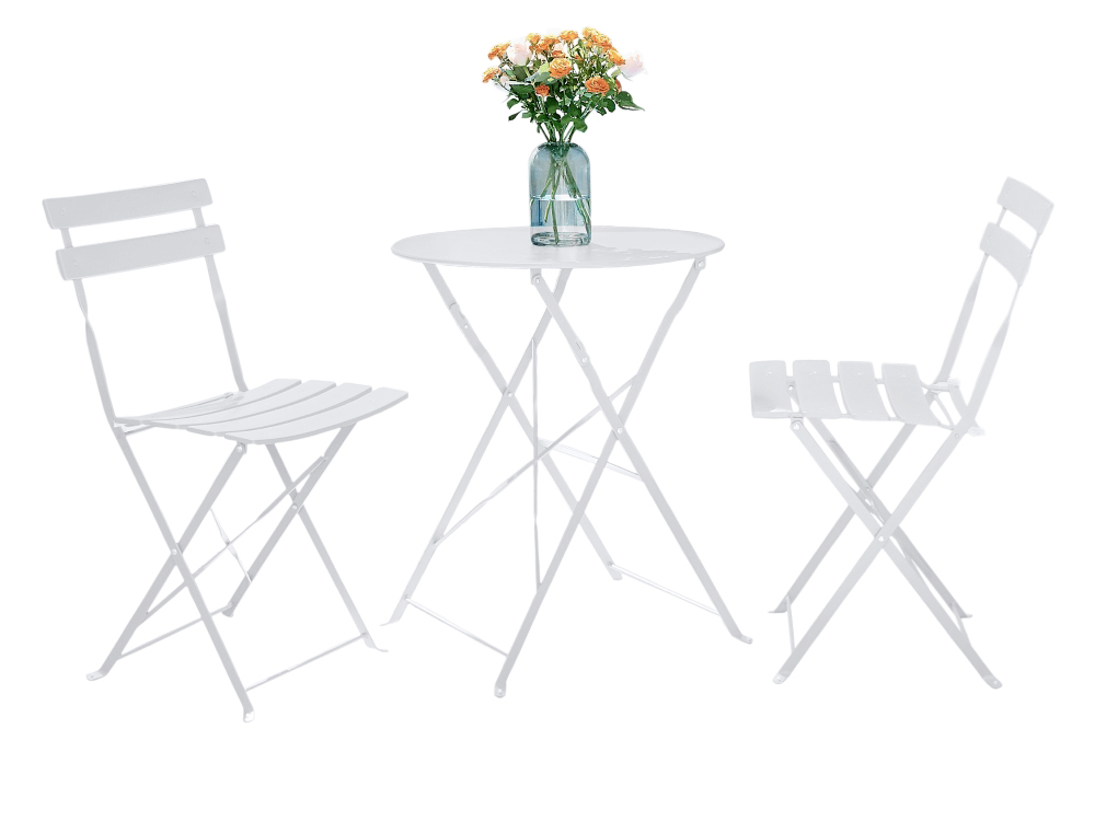 KONDELA Obax kovový záhradný set biela KONDELA Obax kovový záhradný set biela