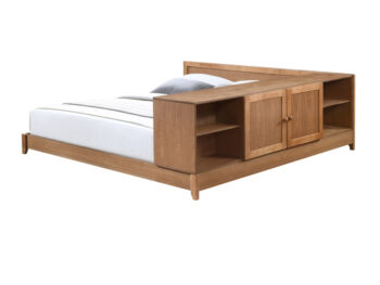 KONDELA Obys 160 posteľový rám s komodou dub