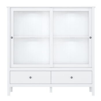 KONDELA Olje 2W2S N vitrína biela