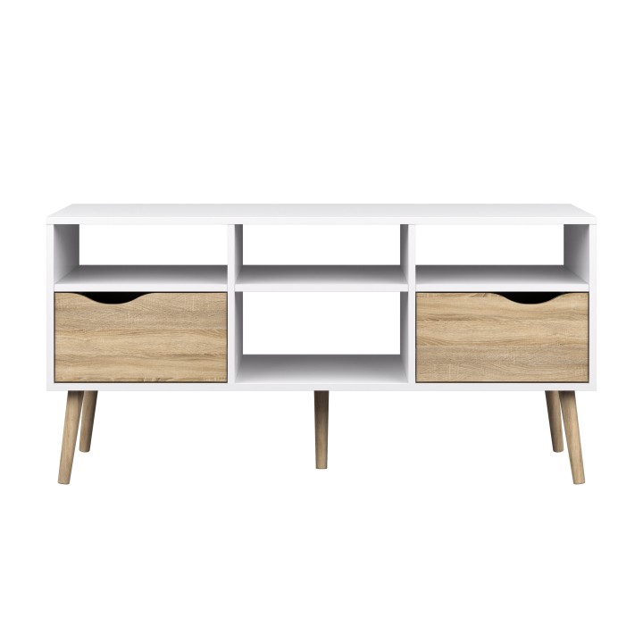 KONDELA Oslo 75391 tv stolík dub sonoma / biela KONDELA Oslo 75391 tv stolík dub sonoma / biela