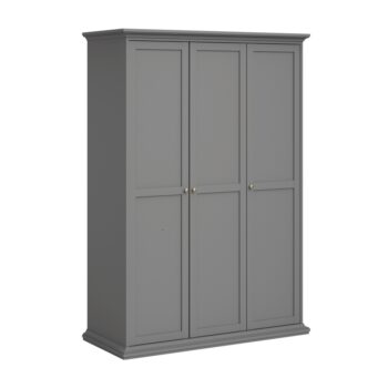 KONDELA Paris 75353 trojdverová šatníková skriňa sivá