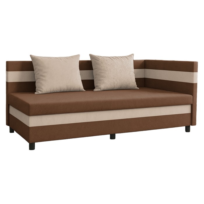 KONDELA Paulita jednolôžková posteľ (váľanda) s úložným priestorom hnedá / béžová KONDELA Paulita jednolôžková posteľ (váľanda) s úložným priestorom hnedá / béžová