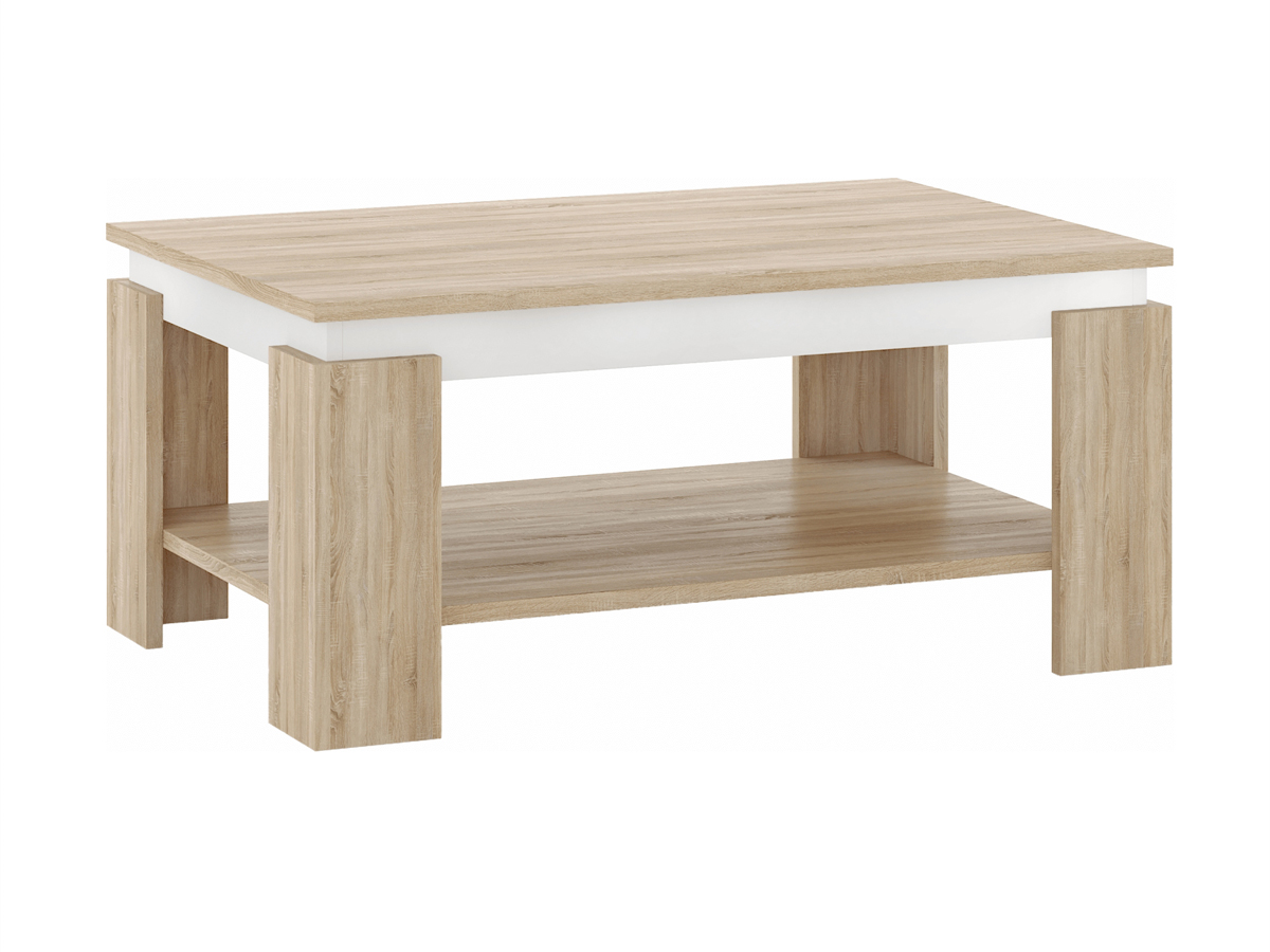 KONDELA Piani konferenčný stolík dub sonoma / biela KONDELA Piani konferenčný stolík dub sonoma / biela