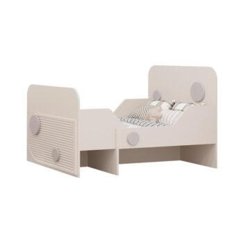 KONDELA Piga detská postieľka s nastaviteľnou dĺžkou kašmír / sivá