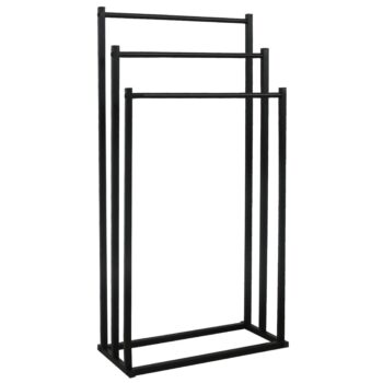 KONDELA Poldo kovový stojan na uteráky čierna
