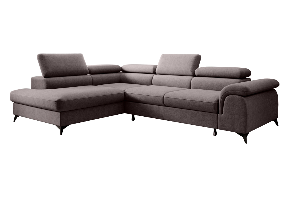 KONDELA Pony Roh L rohová sedačka s rozkladom a úložným priestorom sivohnedá KONDELA Pony Roh L rohová sedačka s rozkladom a úložným priestorom sivohnedá