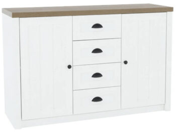 KONDELA Provance K4S dvojdverová komoda sosna Andersen / dub lefkas