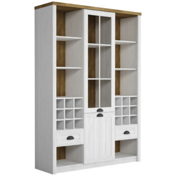 KONDELA Provance W2D2S vitrína sosna andersen / dub lefkas