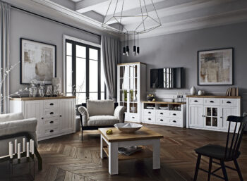 KONDELA Provance obývacia izba sosna Andersen / dub lefkas