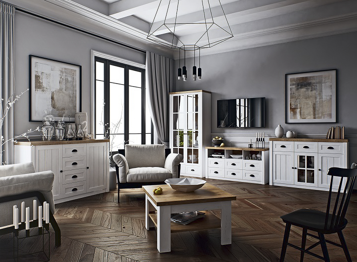 KONDELA Provance obývacia izba sosna Andersen / dub lefkas KONDELA Provance obývacia izba sosna Andersen / dub lefkas