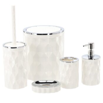 KONDELA Raber sada kúpeľňových doplnkov (5 ks) biela