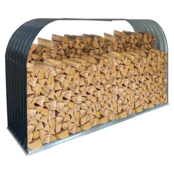 KONDELA Radek prístrešok na drevo antracit