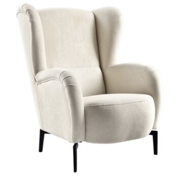 KONDELA Ramon kreslo (ušiak) smotanová / čierna