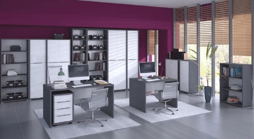 KONDELA Rioma New pracovňa grafit / biela KONDELA Rioma New pracovňa grafit / biela