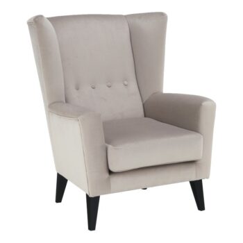 KONDELA Rodeza kreslo (ušiak) krémová / čierna