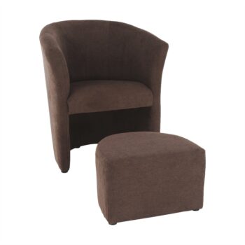 KONDELA Rose konferenčné kreslo s taburetkou hnedá