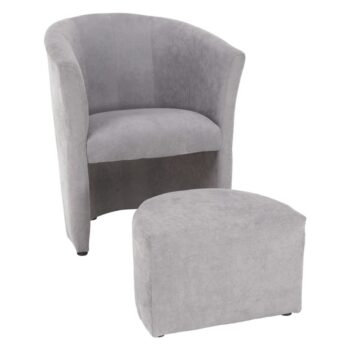 KONDELA Rose konferenčné kreslo s taburetkou sivá