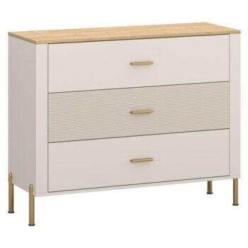 KONDELA Runol zásuvková komoda kašmír / dub kamenný