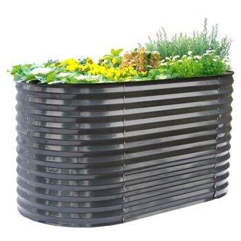 KONDELA Sadan Typ 1 kovový vyvýšený záhon antracit