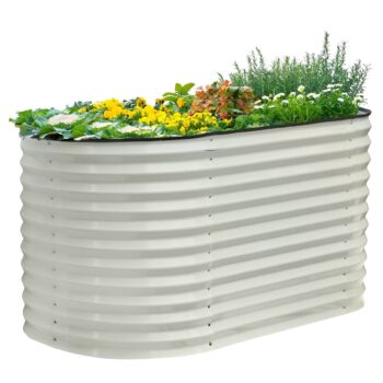 KONDELA Sadan Typ 1 kovový vyvýšený záhon béžová