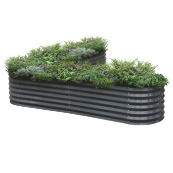 KONDELA Sadan Typ 4 kovový vyvýšený záhon antracit