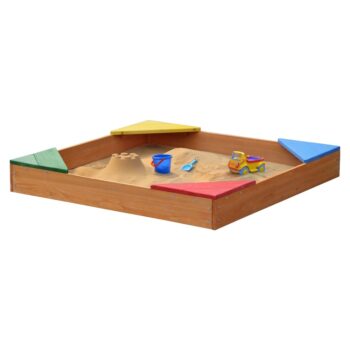 KONDELA Saden drevené pieskovisko hnedá / kombinácia farieb