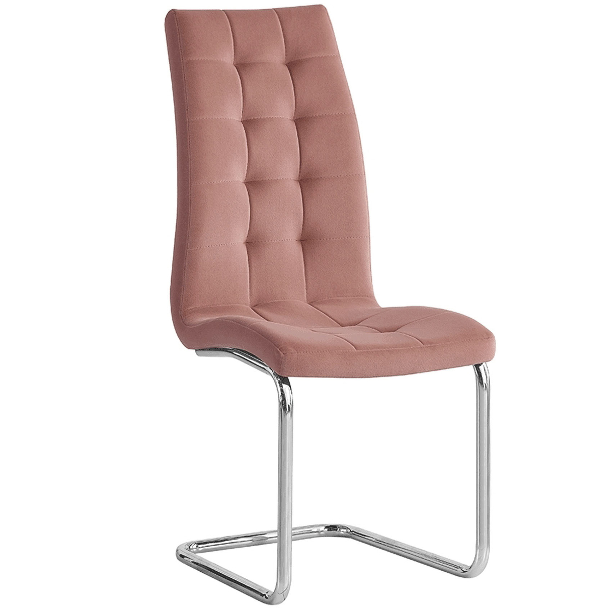 KONDELA Saloma New jedálenská stolička ružová (Velvet) / chróm KONDELA Saloma New jedálenská stolička ružová (Velvet) / chróm