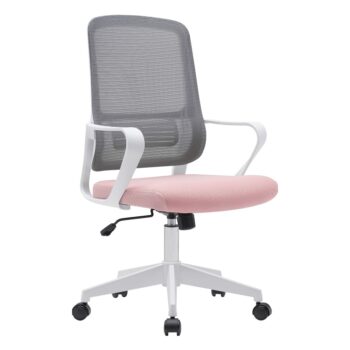 KONDELA Salomo Typ 1 kancelárska stolička s podrúčkami ružová / sivá / biela