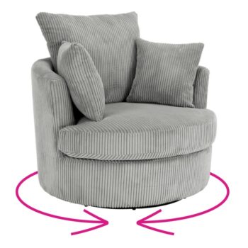 KONDELA Salter relaxačné otočné kreslo svetlosivá