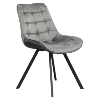 KONDELA Samira jedálenská stolička tmavosivá (Velvet) / čierna