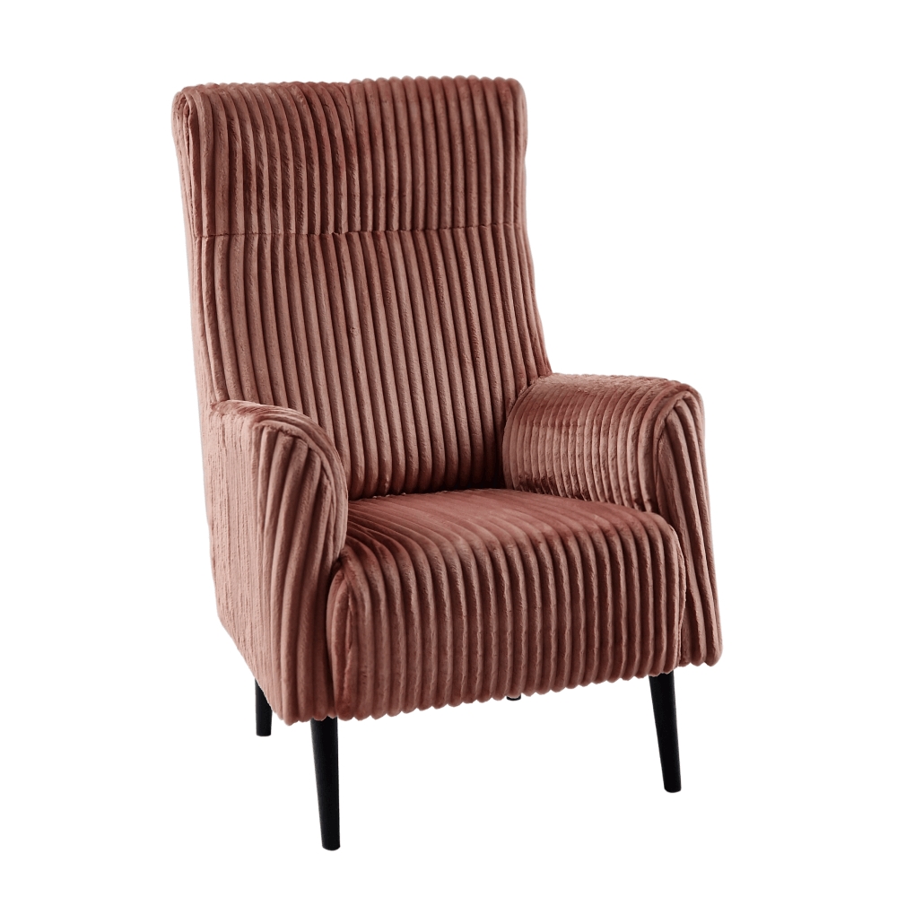 KONDELA Samy 1 kreslo (ušiak) staroružová / čierna KONDELA Samy 1 kreslo (ušiak) staroružová / čierna