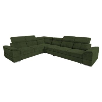 KONDELA Segoria Lux L/P rohová sedačka s rozkladom tmavozelená