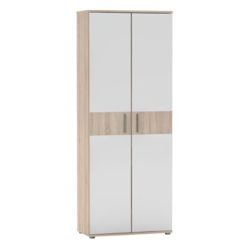 KONDELA Servo Typ 7 dvojdverová policová skriňa so zrkadlom dub sonoma