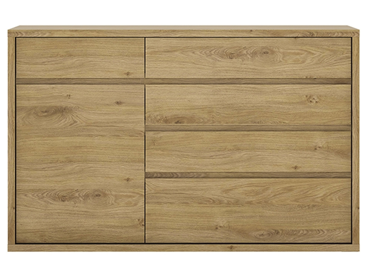 KONDELA Sheldon Typ 42 jednodverová komoda so zásuvkami dub shetland KONDELA Sheldon Typ 42 jednodverová komoda so zásuvkami dub shetland