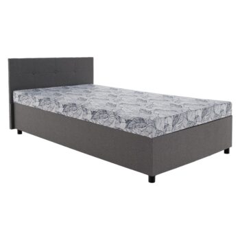 KONDELA Sherin 110 jednolôžková posteľ (váľanda) s úložným priestorom sivá / vzor