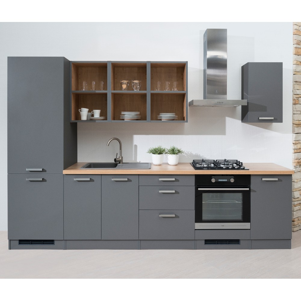 KONDELA Smile 305 kuchynská linka onyx sivá KONDELA Smile 305 kuchynská linka onyx sivá