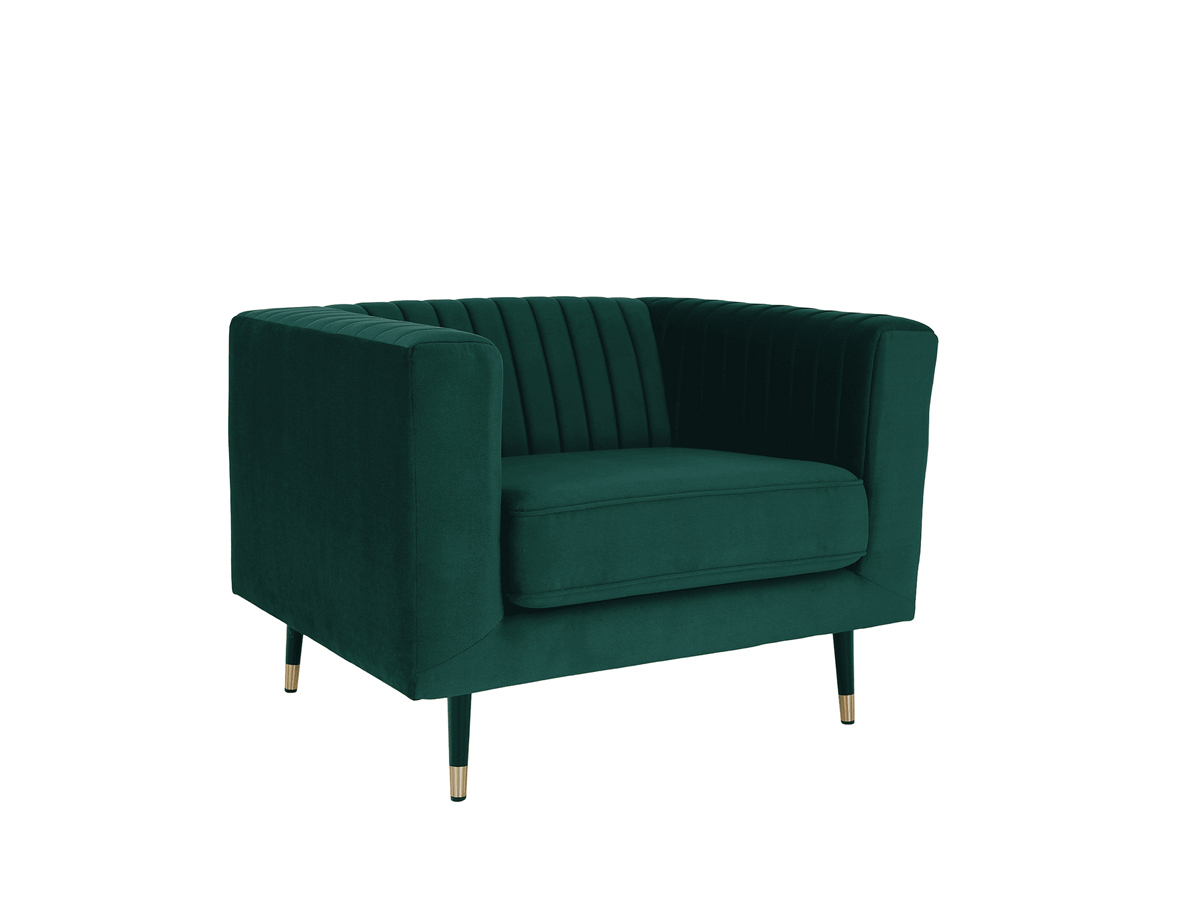 KONDELA Somy 1 kreslo smaragdová / čierna / zlatá KONDELA Somy 1 kreslo smaragdová / čierna / zlatá