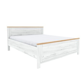 KONDELA Sudbury Z2 posteľový rám dub craft zlatý / dub craft biely