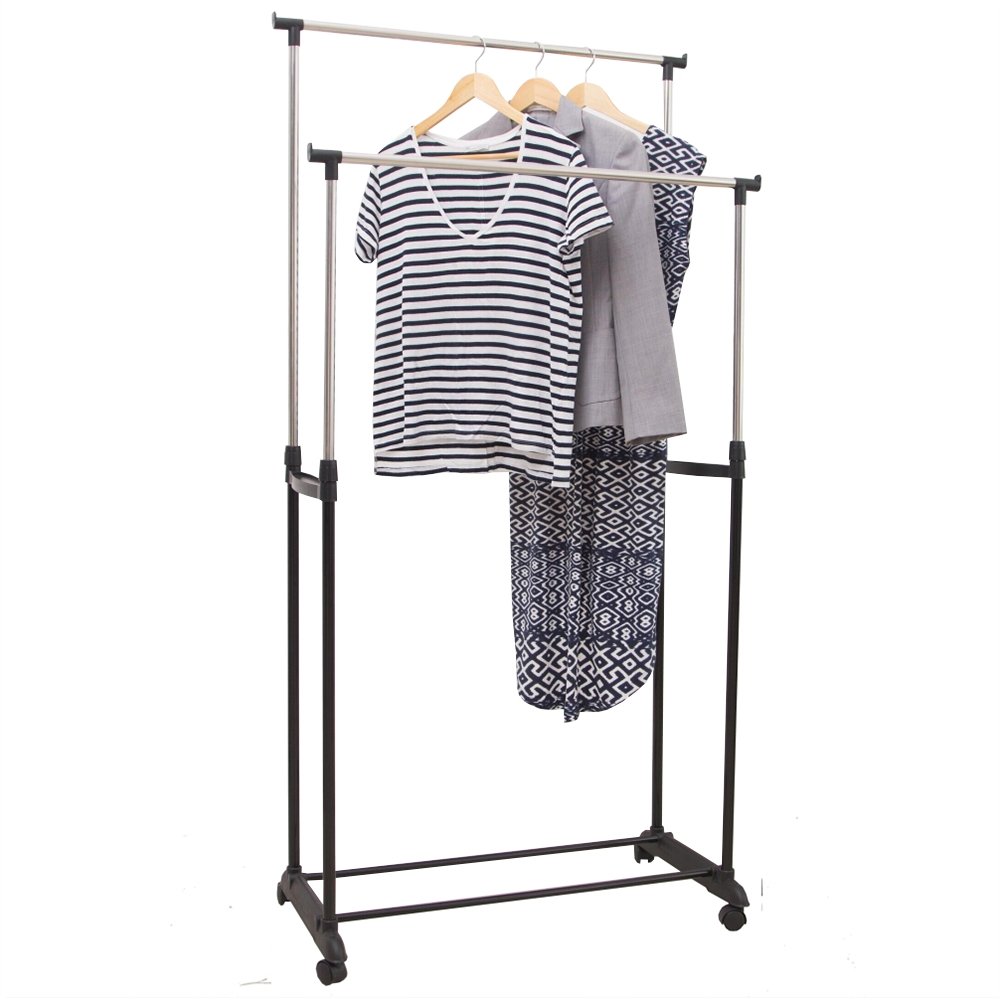 KONDELA Svan pojazdný stojan na šaty čierna / strieborná KONDELA Svan pojazdný stojan na šaty čierna / strieborná