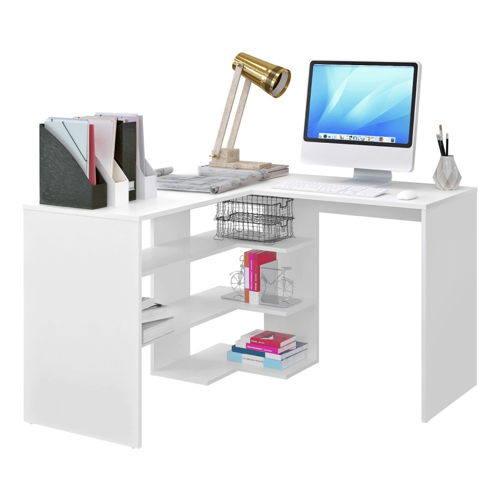 KONDELA Tamari rohový pc stôl biela KONDELA Tamari rohový pc stôl biela