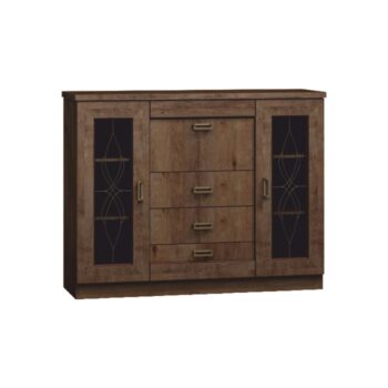 KONDELA Tedy T14 barová skrinka dub lefkas