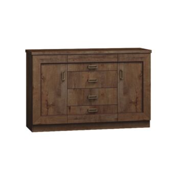 KONDELA Tedy T6 rustikálna dvojdverová komoda dub lefkas