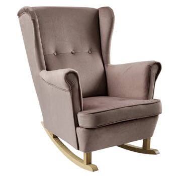 KONDELA Teja hojdacie kreslo ušiak ružová / buk