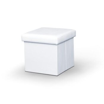 KONDELA Tela New taburetka s úložným priestorom biela