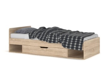 KONDELA Teyo 1S/90 posteľový rám s úložným priestorom dub sonoma
