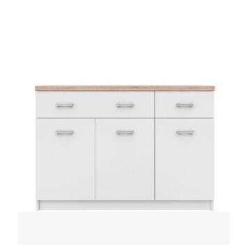 KONDELA Topty Typ 7 trojdverová komoda biela / dub sonoma