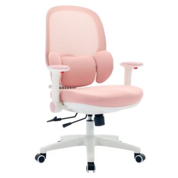 KONDELA Tresa detská stolička na kolieskach ružová / biela