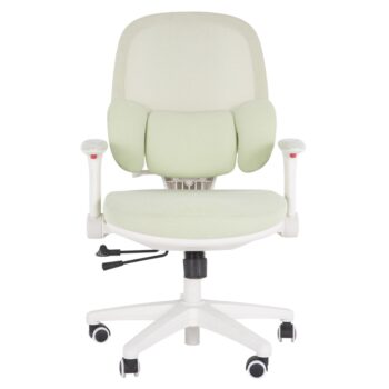 KONDELA Tresa detská stolička na kolieskach zelená / biela