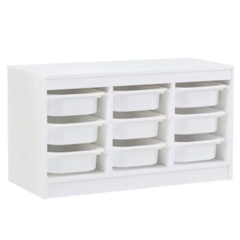 KONDELA Trimal organizér s úložnými boxami biela